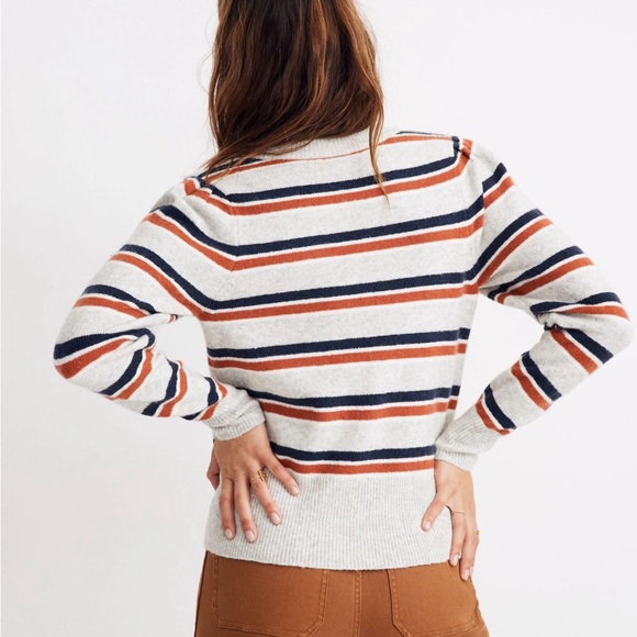 .Madewell Cream and Red Cardigan Sweater In EUC. Size Small - Picture 2 of 6